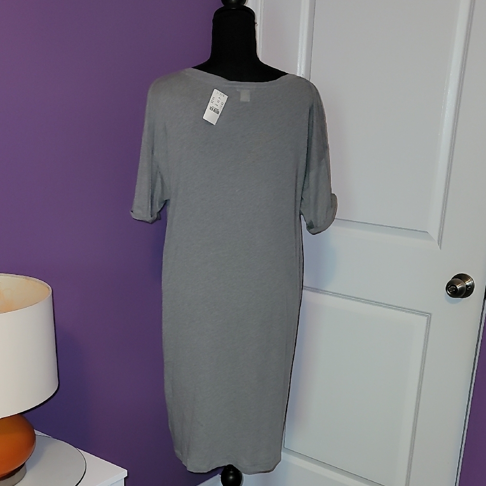 J. Crew Heather Gray One Pocjet T-Shirt Dress Sz: L NWT - Picture 5 of 8